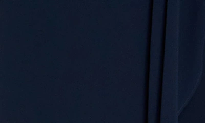 City Chic Faux Wrap Chiffon Midi Dress In True Navy
