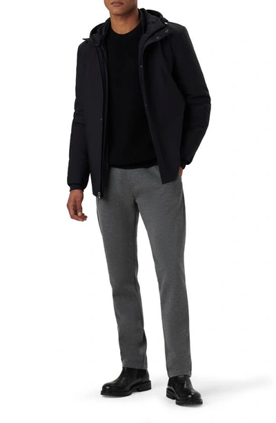 Shop Bugatchi Full Zip Hooded Bomber Jacket In Caviar