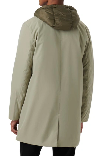 Bugatchi Water Resistant Jacket With Removable Hooded Bib In Clay