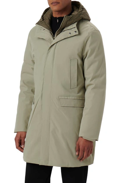 Bugatchi Water Resistant Jacket With Removable Hooded Bib In Clay