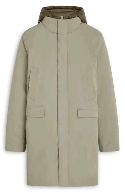 Bugatchi Water Resistant Jacket With Removable Hooded Bib In Clay