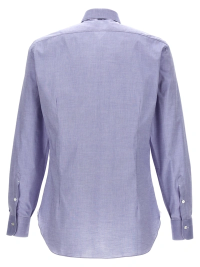 Shop Barba Micro Operated Shirt Shirt, Blouse Light Blue