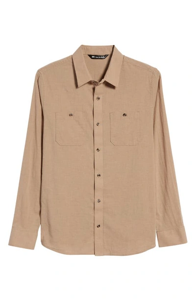 Travismathew Cloud Flannel Button-up Shirt In Portabella