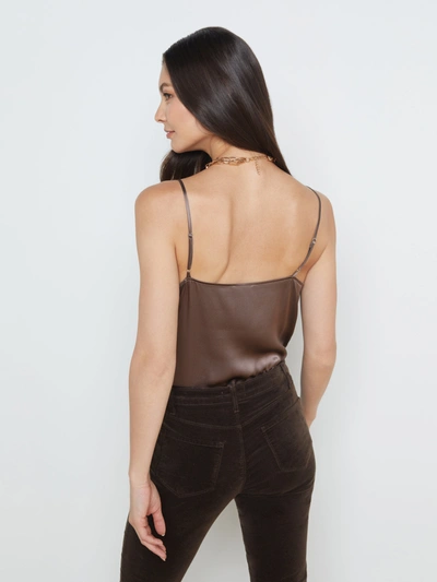 Shop L Agence Gabriella Camisole Tank In Deep Taupe