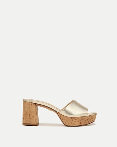 Shop Veronica Beard Dali Block-heel Sandal In Platinum
