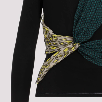 Shop Marine Serre Regenerated Silk Scarves Draped Top In Multicolour