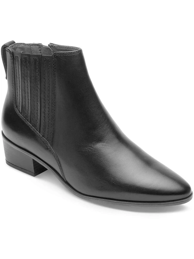 Shop Rockport Geovana Womens Leather Pull On Chelsea Boots In Black