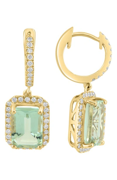 Shop Effy 14k Yellow Gold Diamond & Amethyst Drop Earrings In Gold/ Green
