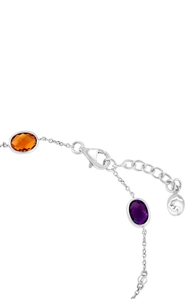 Effy Sterling Silver Semiprecious Stone Station Bracelet In Silver/ Multi
