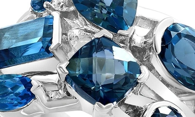 Effy Sterling Silver London Blue Topaz Cluster Ring In Silver/ Blue
