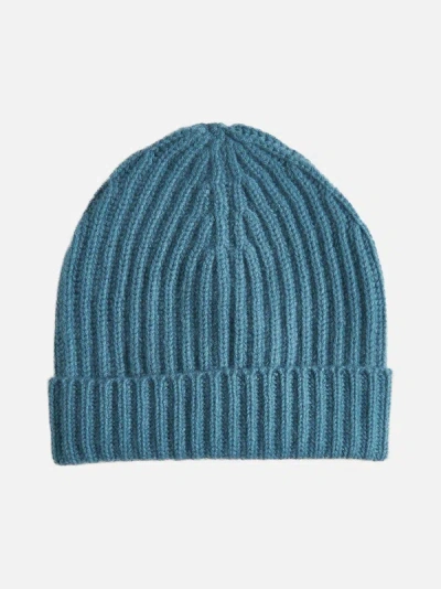 Shop Malo Cashmere Beanie In Teal Green
