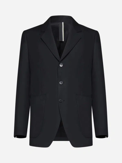 Shop Low Brand Wool-blend Single-breasted Blazer In Black