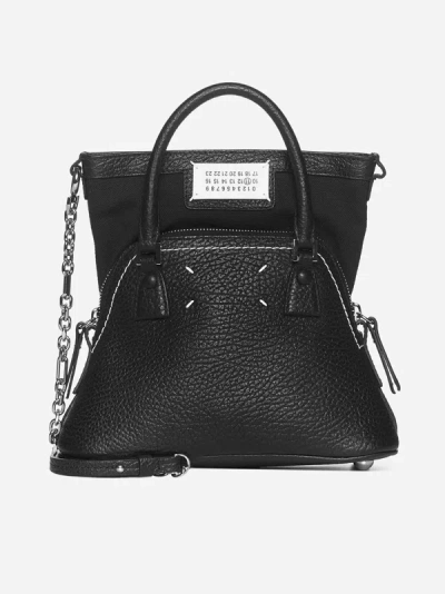 Shop Maison Margiela 5ac Leather Micro Bag In Black
