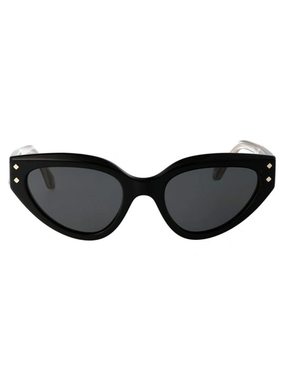 Shop Bvlgari Sunglasses In 501/87 Black Dark Grey