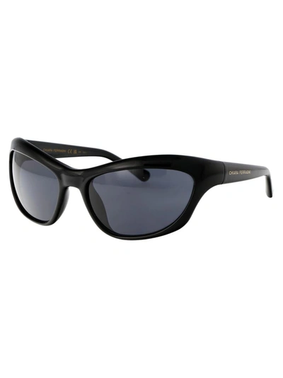 Chiara Ferragni Black Acetate Sunglasses In 807ir Black