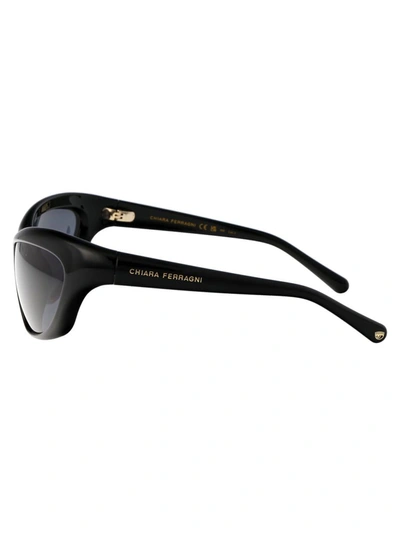 Chiara Ferragni Black Acetate Sunglasses In 807ir Black