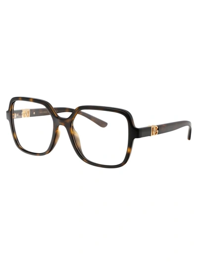 Dolce & Gabbana Tortoiseshell Square-frame Glasses In 502 Havana