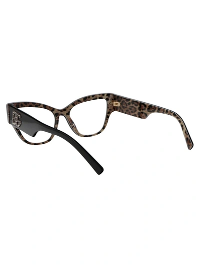Dolce & Gabbana Cat-eye Glasses In 3299 Black On Leo Brown