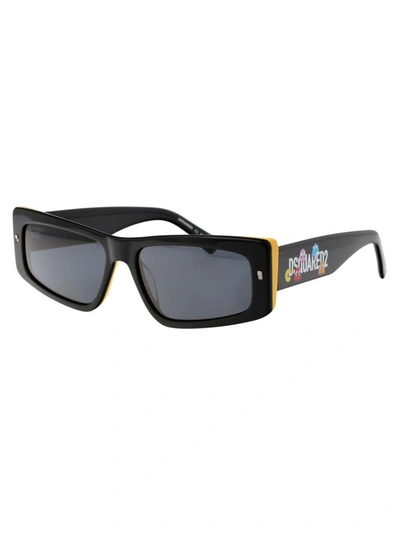 Shop Dsquared2 Sunglasses In 71cir Black Yellow