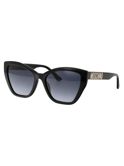 Shop Moschino Sunglasses In 8079o Black