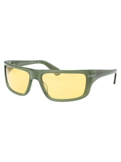 Off-white Bologna Sunglasses In 5518 Sage Green