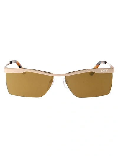 Shop Off-white Sunglasses In 7676 Gold