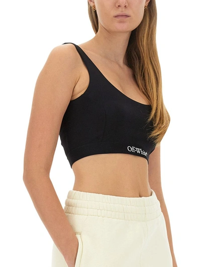Shop Off-white Top Bra With Logo In Black