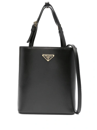 Shop Prada Triangle Logo-appliqué Tote Bag In Nero