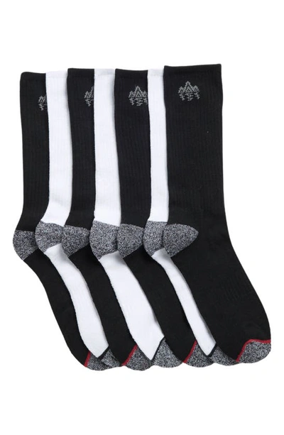 Shop Rainforest 7-pack Half Cushioned Crew Socks In White/ Black Multi