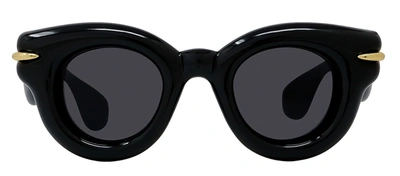 Shop Loewe Lw40118i 01a Round Sunglasses In Grey