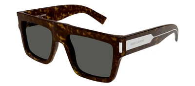 Shop Saint Laurent Sl 628 003 Flattop Sunglasses In Grey