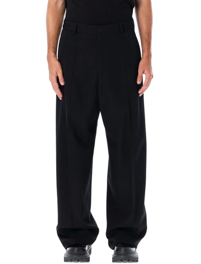 Shop Balenciaga Double Front Pants In Black