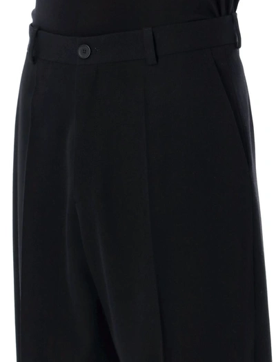 Shop Balenciaga Double Front Pants In Black