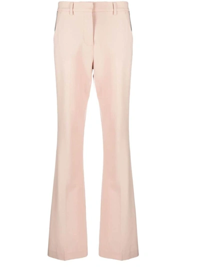 P.a.r.o.s.h Flared Trousers With Side Stripe Detail In Carne