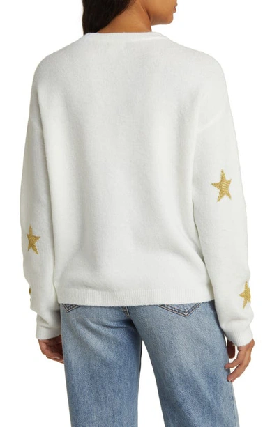 Caslon Scattered Star Sweater In Ivory- Gold Scattered Stars