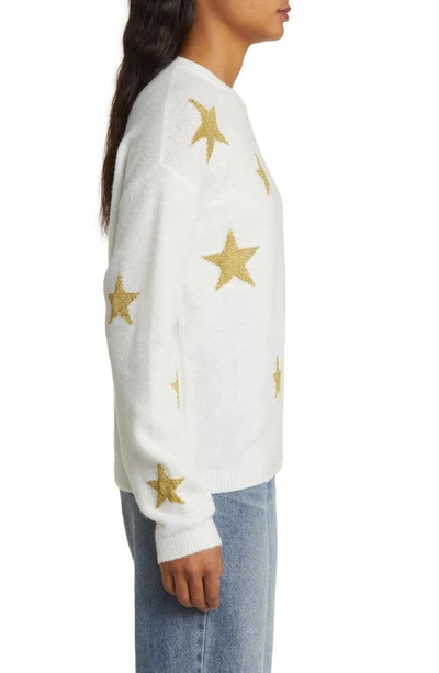 Caslon Scattered Star Sweater In Ivory- Gold Scattered Stars