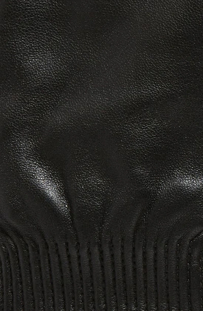Shop Ur Accordion Cuff Leather Gloves In Black