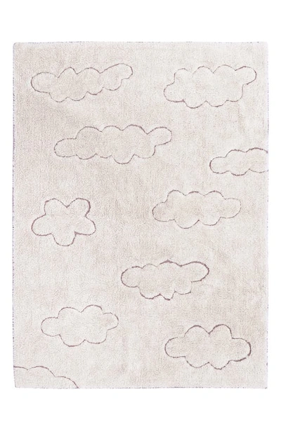 Shop Lorena Canals Rugcycled Clouds Washable Cotton Blend Rug In Natural Rugcycled Yarn