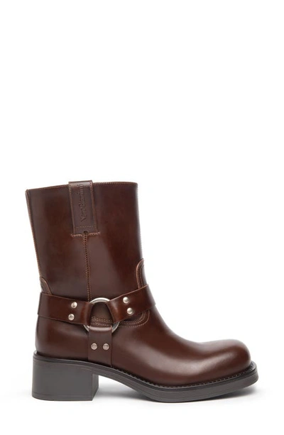 Nerogiardini Leather Harness Biker Booties In Brown