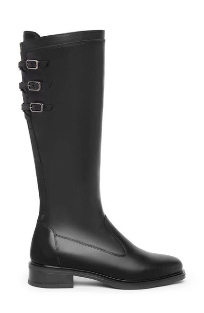 Shop Nerogiardini Buckled Up Knee High Riding Boot In Black