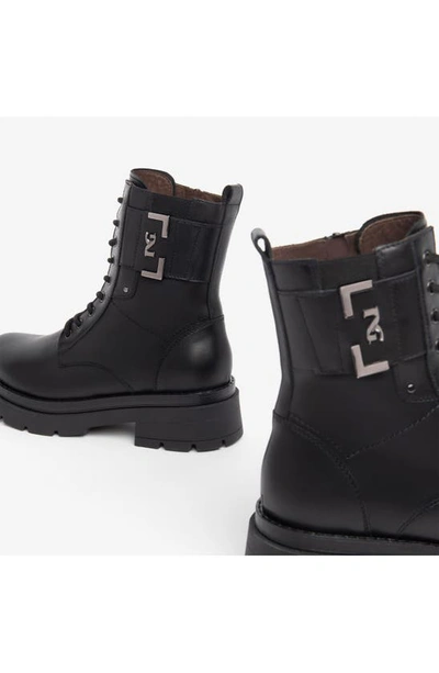Nerogiardini Logo Cuff Lace-up Combat Boots In Black