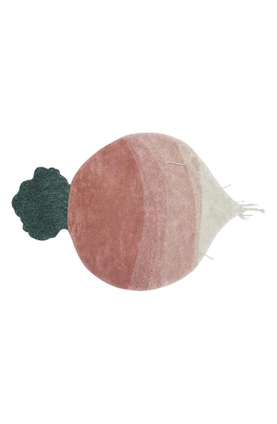Lorena Canals O C Washable Ramona The Radish Novelty Area Rug, 3'3 X 4'11 In Natural Green Ash Rose