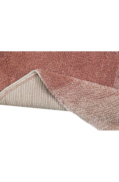 Shop Lorena Canals Kids' Ramona The Radish Washable Cotton Rug In Natural Green Ash Rose