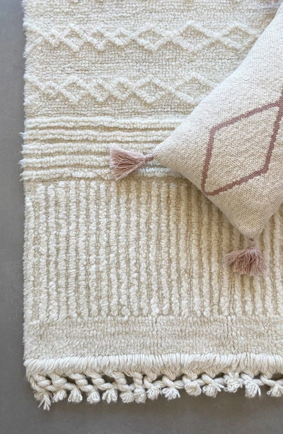 Shop Lorena Canals Ari Rose Wool Rug In Sheep White