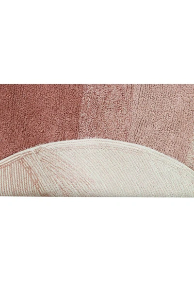 Shop Lorena Canals Kids' Ramona The Radish Washable Cotton Rug In Natural Green Ash Rose