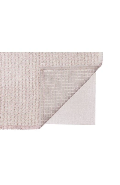 Lorena Canals Woolable Rug Kaia Rose In Sheep White Frosted Rose
