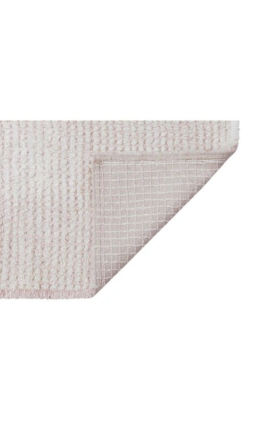 Lorena Canals Woolable Rug Kaia Rose In Sheep White Frosted Rose