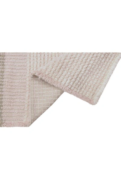 Lorena Canals Woolable Rug Kaia Rose In Sheep White Frosted Rose