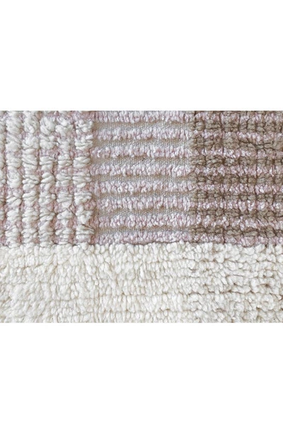 Lorena Canals Woolable Rug Kaia Rose In Sheep White Frosted Rose