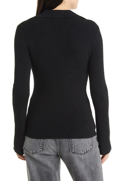 Shop Treasure & Bond Collared Bell Sleeve Sweater In Black